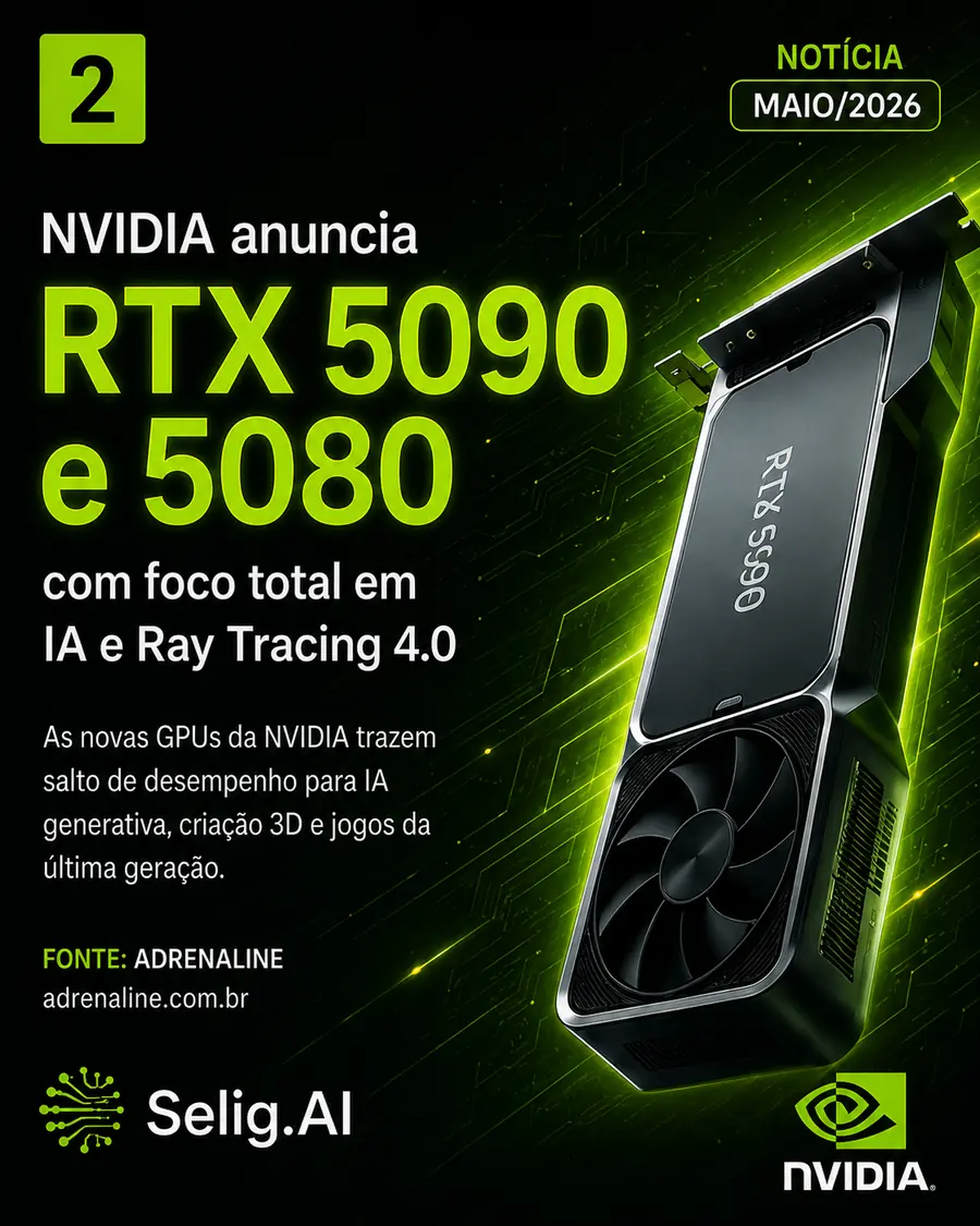 NVIDIA anuncia RTX 5090 e 5080 com foco total em IA